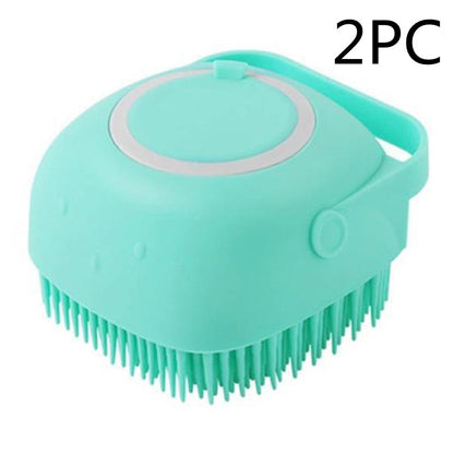 Silicone Dog Bath Massage Gloves Brush Pet Cat Bathroom Cleaning Tool Comb Brush for Dog Can Pour Shampoo Dog Grooming Supplies