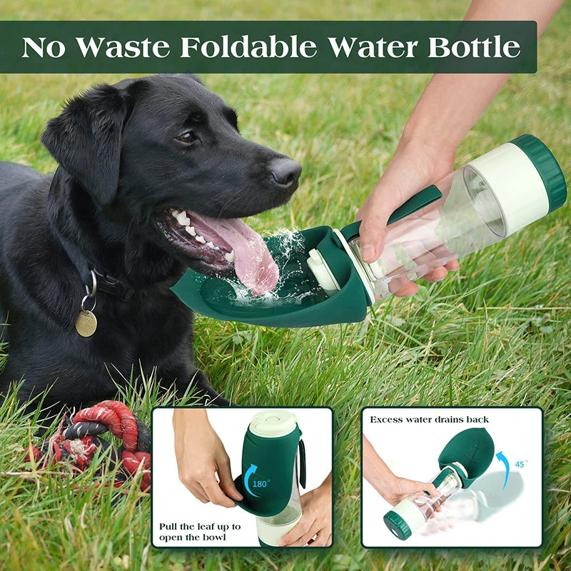 Portable Dog Water Bottle Food Container 2 in 1 Leakproof Pet Drinking Dispenser Feeder Cup for Outdoor Walking Hiking